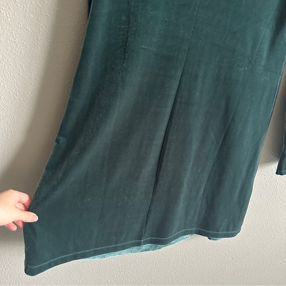 Gap Green Velvet Long Sleeve Shift Midi Dress Small Tall - Picture 8 of 11